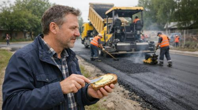 Асфальт размазывали по дворам тонким слоем