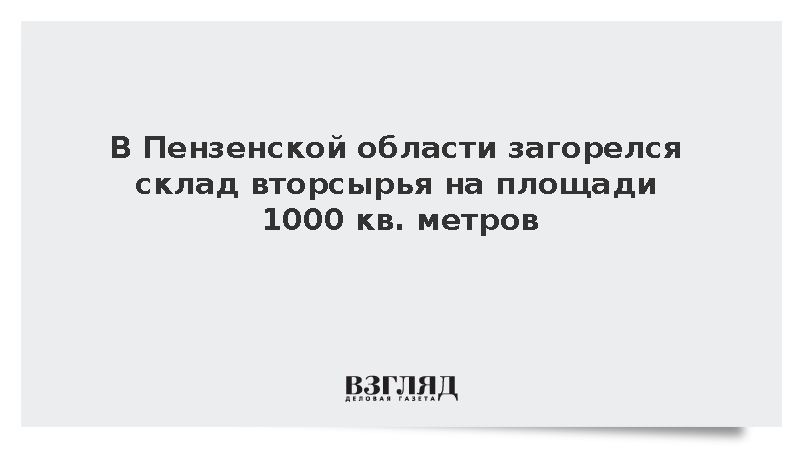 В Пензенской области загорелся склад вторсырья на площади 1000 кв. метров
